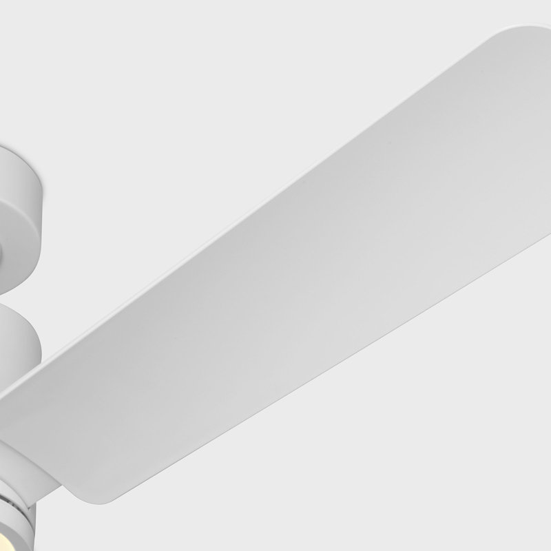 Visual Comfort Fan Cleancut Smart 54 LED Indoor Ceiling Fan with Threaded Downrod, Matte White ABS blades and Handheld Remote