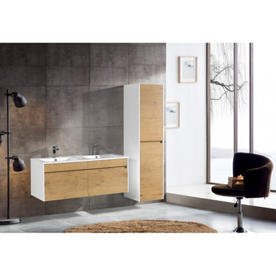Ensemble de meuble-lavabo mural simple 47 po
