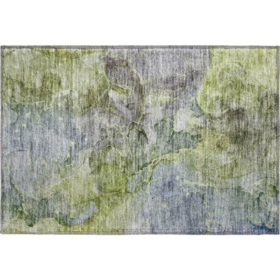 Premium Machine Washable Prisco Olive Rug