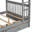 Lit superposé gris avec échelles et rangement - et pratique pour les espaces de chambre à coucher-1749691242