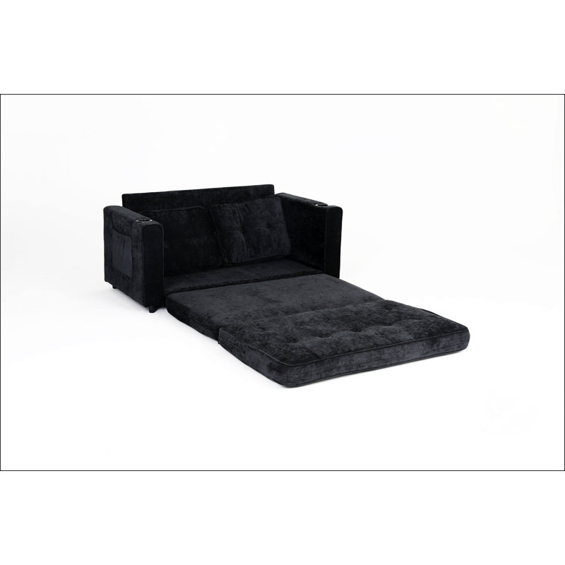 Canapé-lit convertible en tissu de velours à 3 plis, parfait pour les petits espaces et une utilisation multifonctionnelle dans les salons ou les bureaux