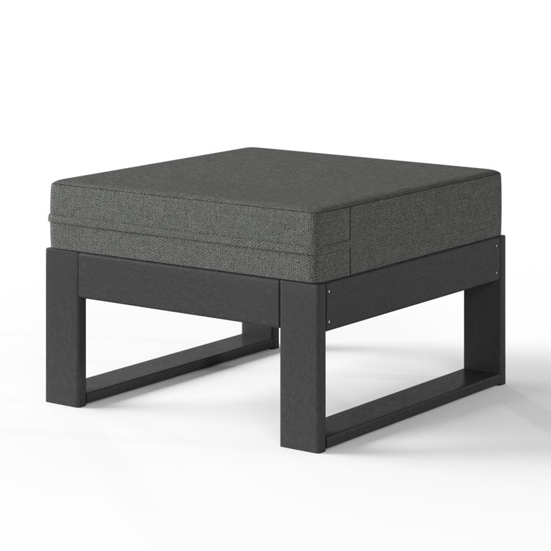 Repose-pieds de patio à assise profonde avec cadre, Gris, Gris