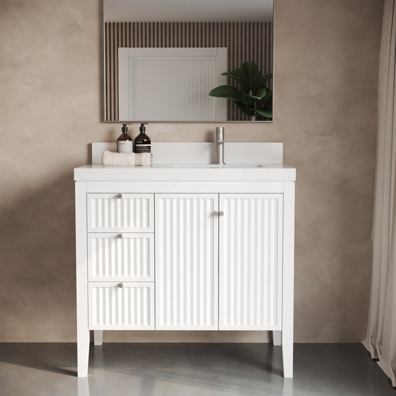 36in Single Vanity, White