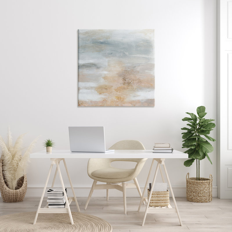 «Subtle Beige Abstraction» par Patricia Pinto, H 36 po x l 36 po