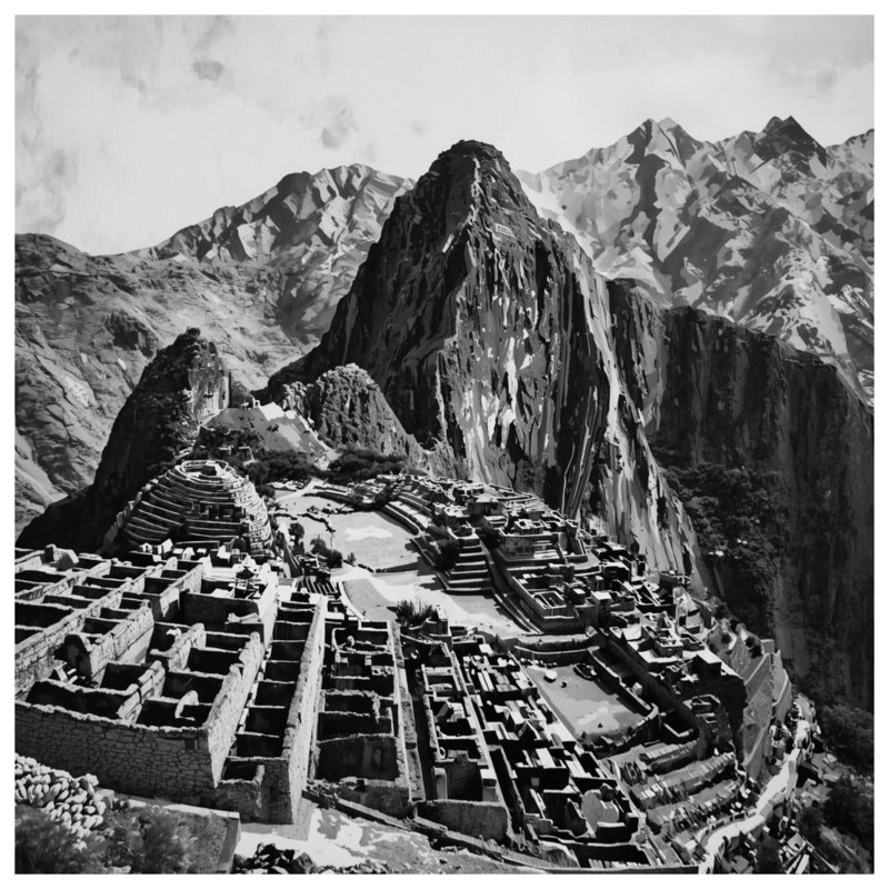 Rideaux de douche Machu Picchu, L 70 po x H 72 po