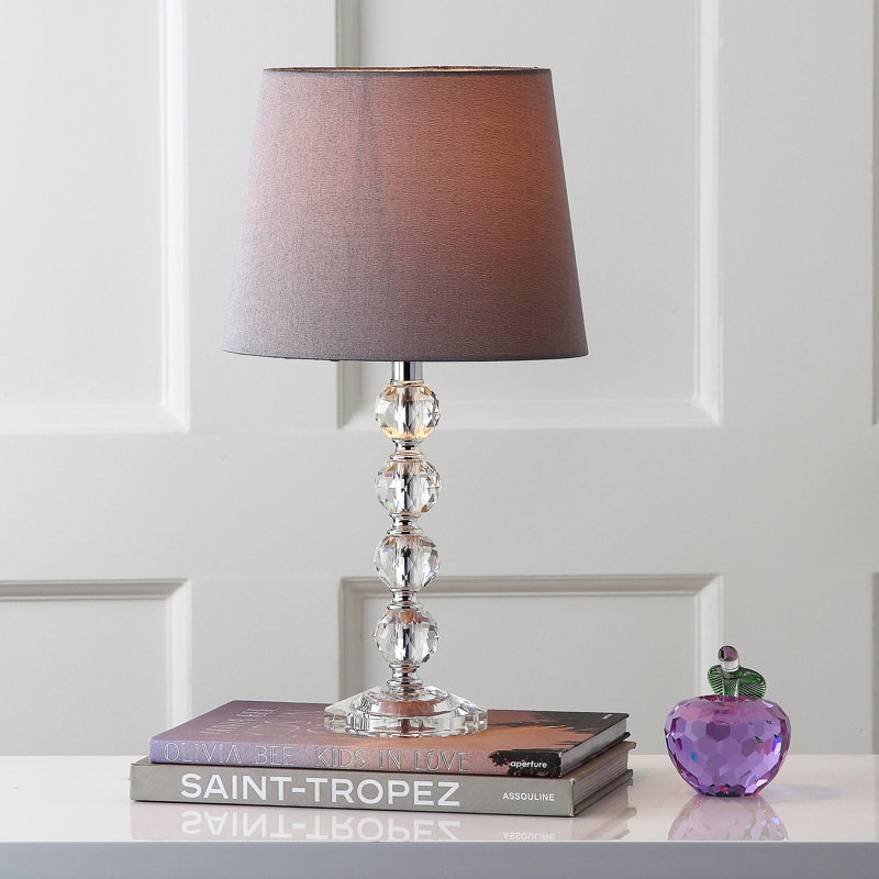 Nola Crystal Table Lamp, Gray