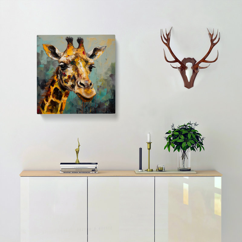 Giraffe Expressionism No.1 - No Frame Print, 50cm H x 50cm W x 3cm D