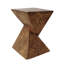 Table d'appoint avec taches foncées distinctives, fabriquée à la main, couleur naturelle, table en forme de l 12,7 po, démarreur de conversation, intérieur / extérieur, X P