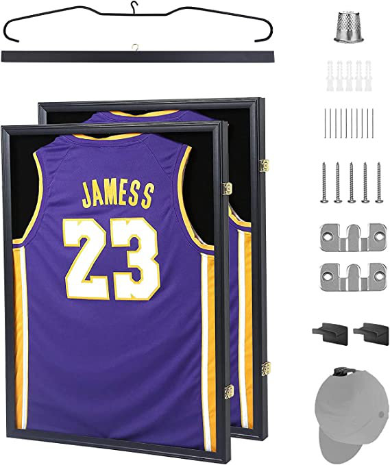 MUKE Jersey Frame Display Case, Large Shadow Box,98% UV Protection