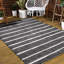 Tapis intérieur / extérieur noir / ivoire à rayures berbères Siegert-1120730494