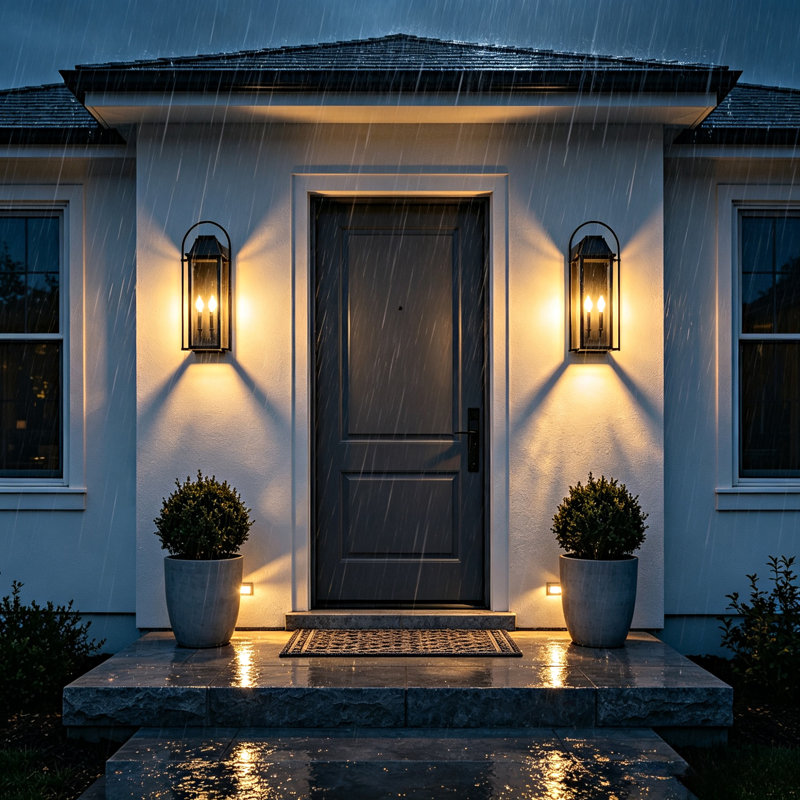 Applique murale 2 lumières pour lanterne murale d'extérieur 18 po à 2 lumières avec porche, garage, cour intérieure