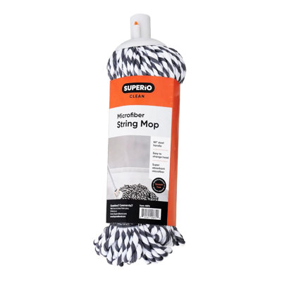 Tête de rechange pour vadrouille en microfibre Superio - recharge grise pour vadrouille auto-essoreuse, nettoyage de plancher robuste pour la maison, la cuisine, la salle de bain et le bureau