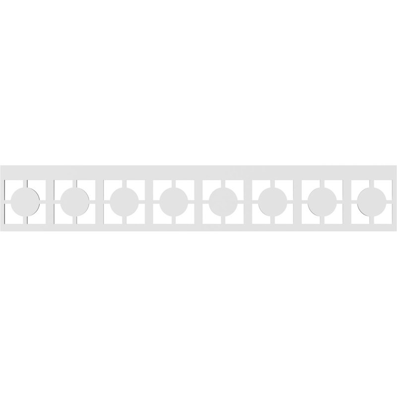8"H x 5/8"P x 48"L Oakley Architectural Grade PVC Running Trim, 8" H x 48" W x 0.63" D