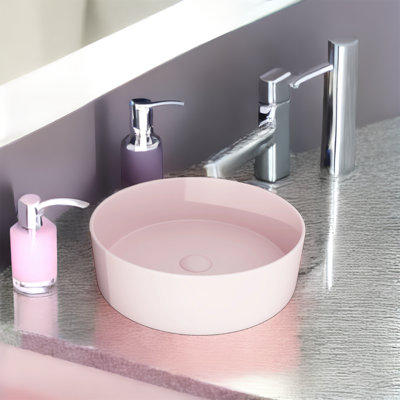 Lavabo de salle de bain vasque circulaire fait à la main en céramique
