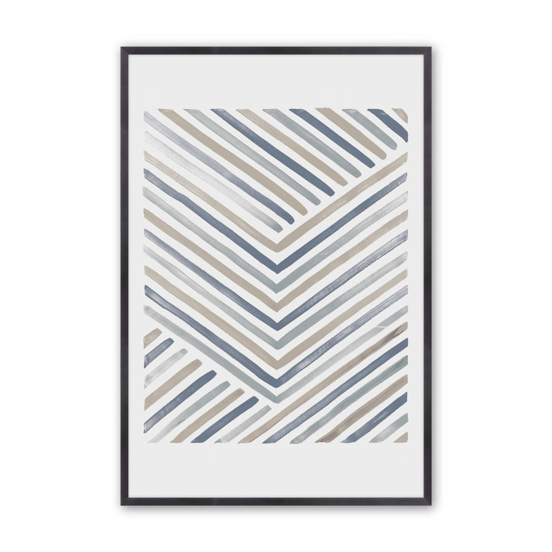 Linear Visions IV, impression, H 15,25 po x l 12,25 po, Encadrement ouvert, zinc vieilli