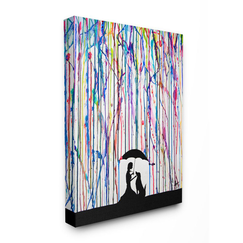«Rainbow Rain Drops», ensemble d'impression sur toile panoramique, H 20 po x l 16 po, Toile tendue