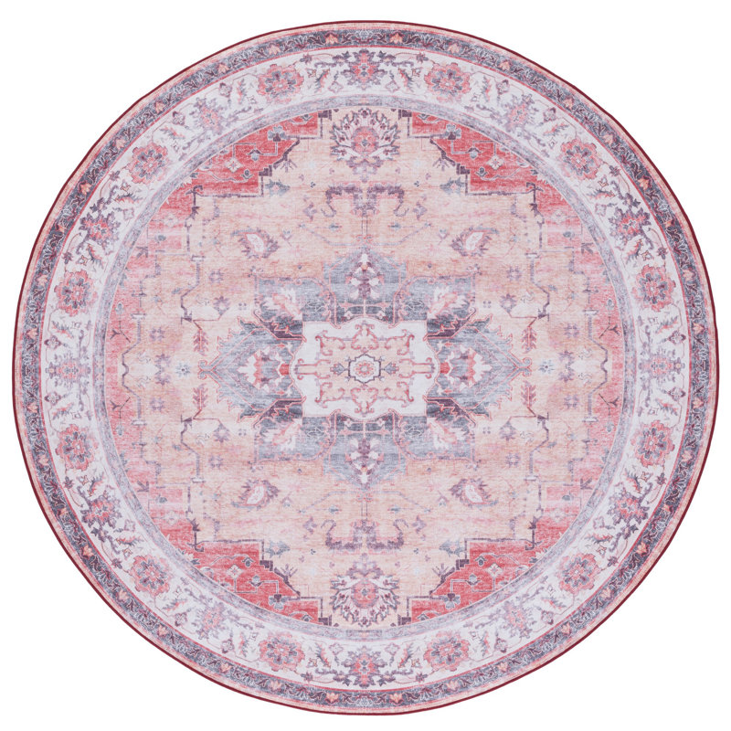 Tapis oriental rouille / beige, Rond 6 pi