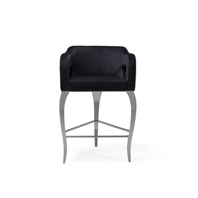 Upholstered Counter Stool with Metal Frame