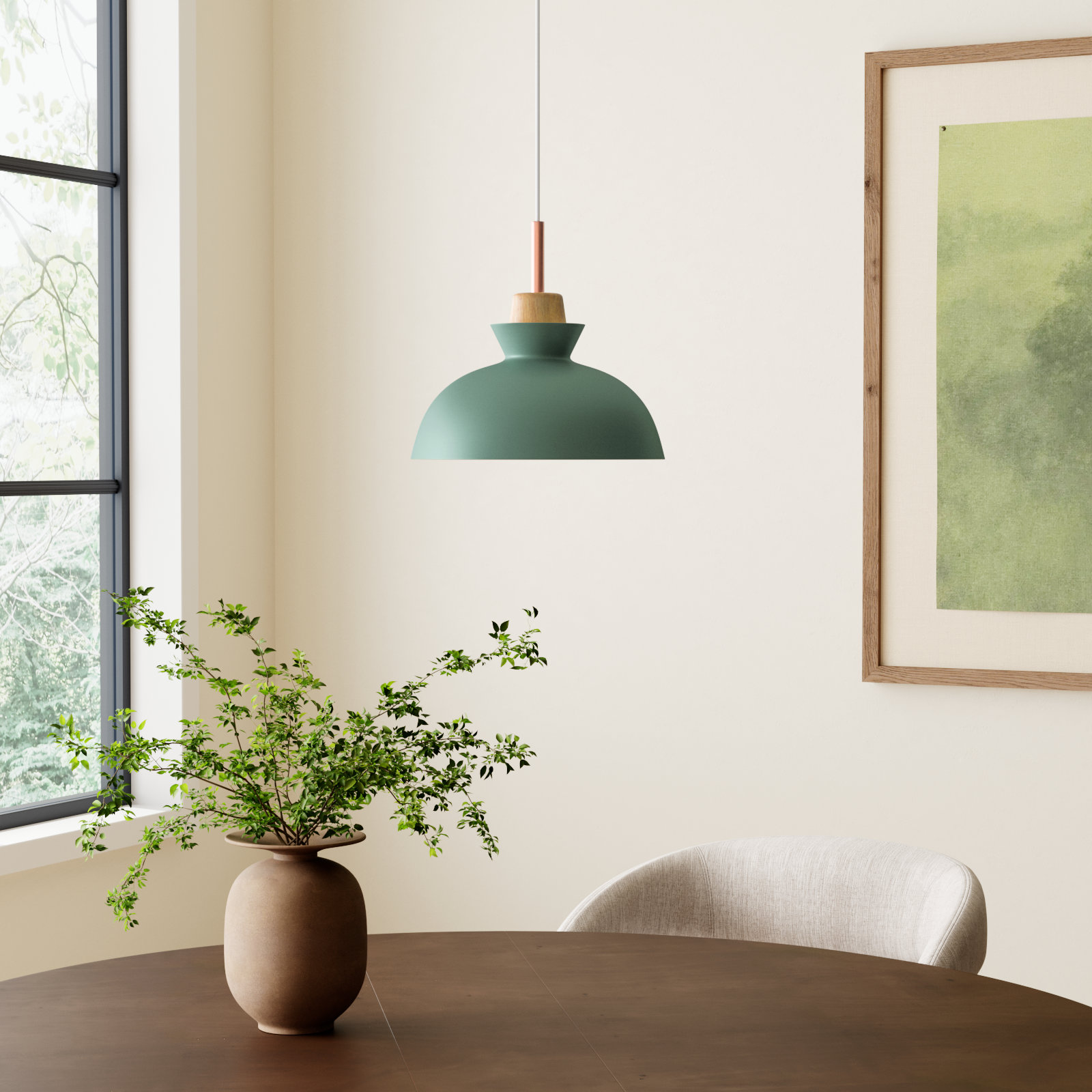 Ozma 1 - Light Single Dome Pendant, Green