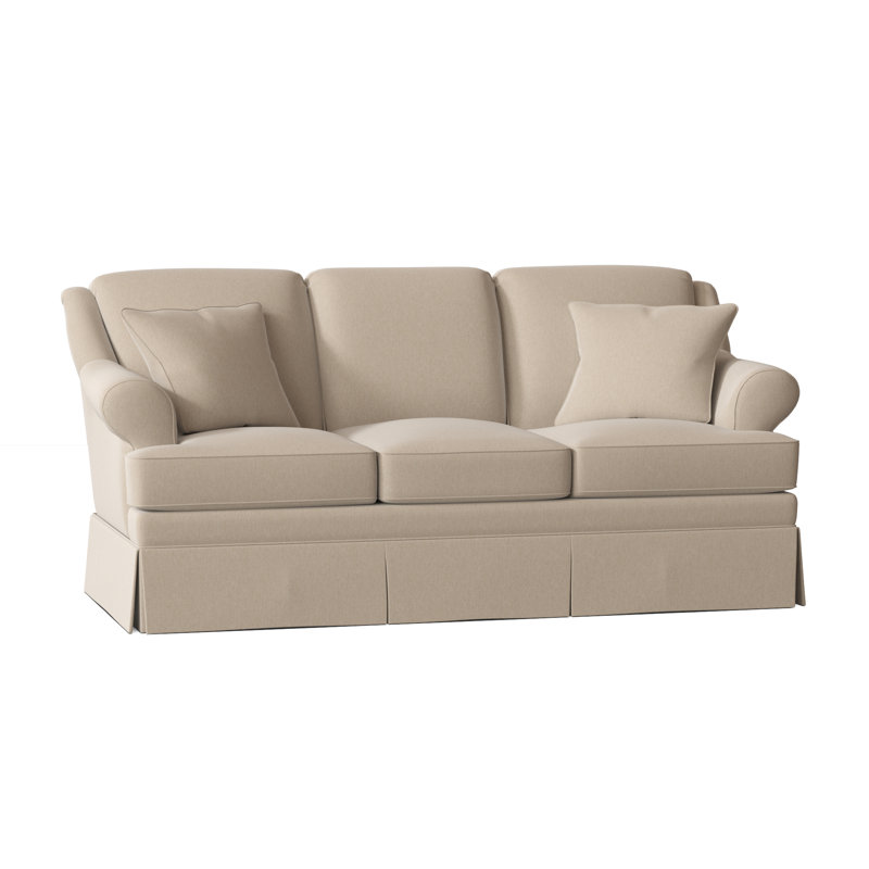 Canapé à accoudoirs arrondis de 73 po avec coussins réversibles Connor, Popstitch 10 beige, Oui