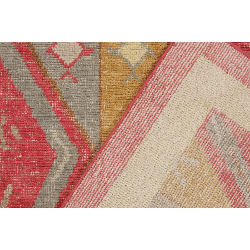 Distressed Homage Hand Knotted Wool Geometric Area Rug, Rectangle 12' x 16'