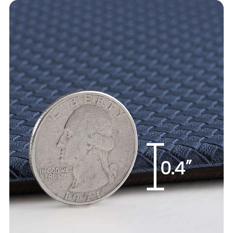 2 Piece Kitchen Mats Rug Set, 44 X 75 Cm + 44 X 150 Cm, Blue