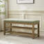 Banc de rangement rembourré avec range-chaussures à 2 niveaux-1998876405