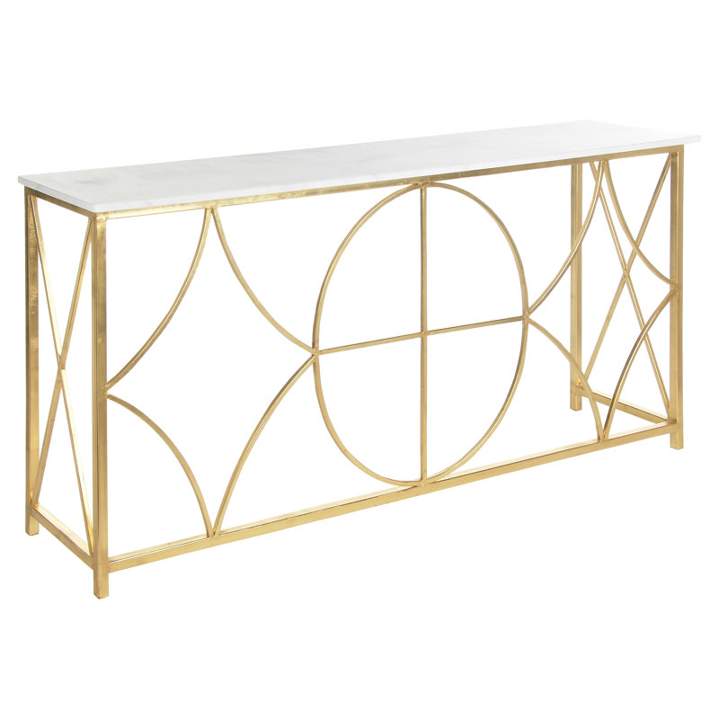 Naples 72" Console Table, Carrera Marble