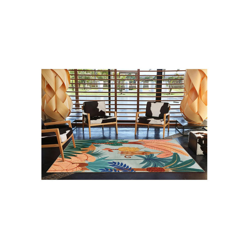 Forest Themed Multicolor Tree and Monkey Pattern Modern Decorative Machine Washable Rug, Runner 2'6" x 6'7" Rug Pad Included