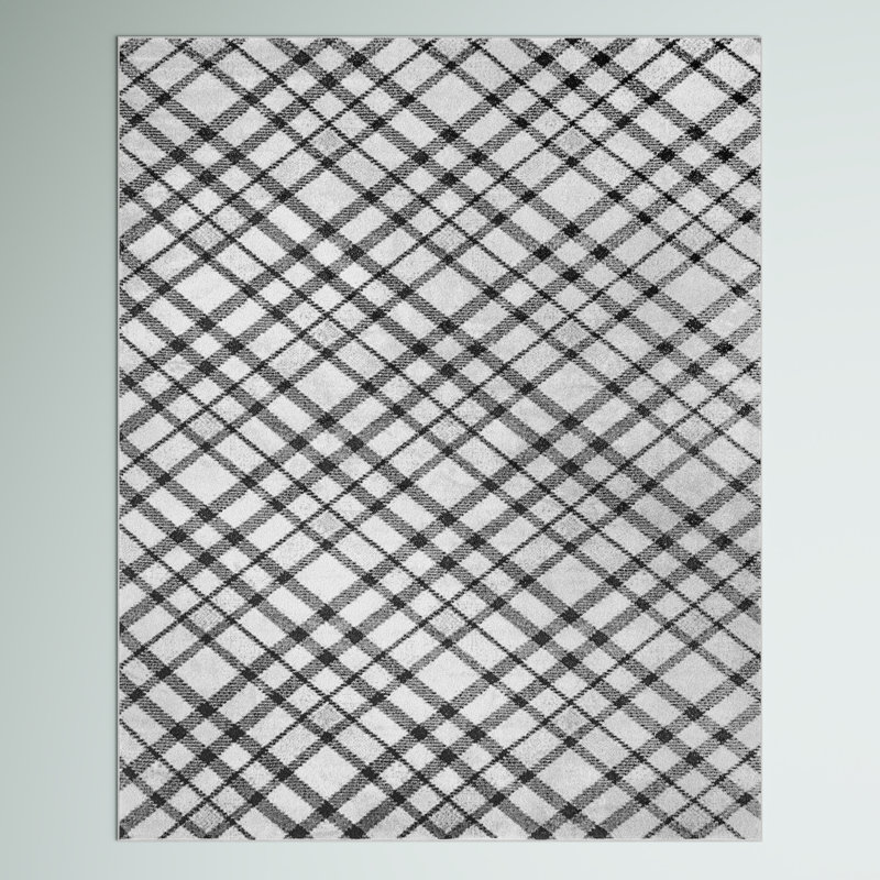 Tapis gris / noir Bonita, Rectangle 4 pi x 6 pi