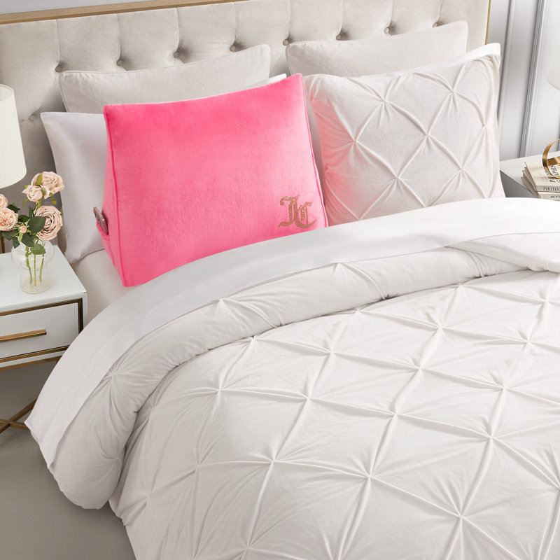Juicy Couture Rhinestone Wedge Pillow, Hot Pink
