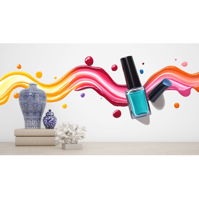 Autocollant de vernis à ongles coloré, décalque de manucure turquoise, autocollant de salon de beauté, cadeau de Nail Tech, autocollant de bouteille de vernis glamour 568MV