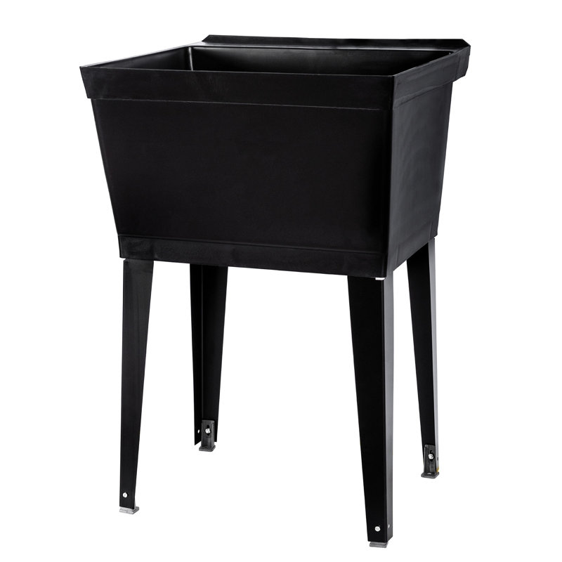 22.88'' L x 23.5'' W Freestanding Laundry Sink, Black