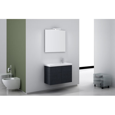 Happy Day 31.1'' Single Bathroom Vanity with Ceramic Top with Mirror