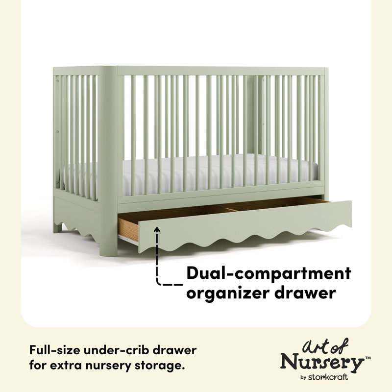 Storkcraft Casablanca Deluxe 5-In-1 Convertible Crib, Sage