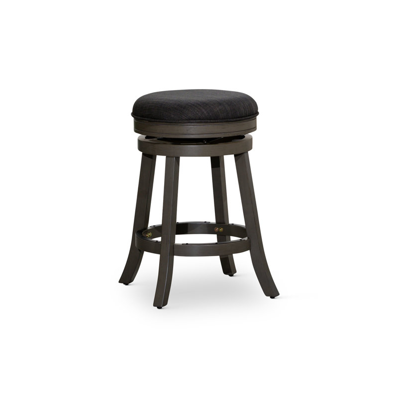 Tabouret de comptoir, Siège noir / cadre gris, Tabouret de comptoir (siège d’une hauteur de 24