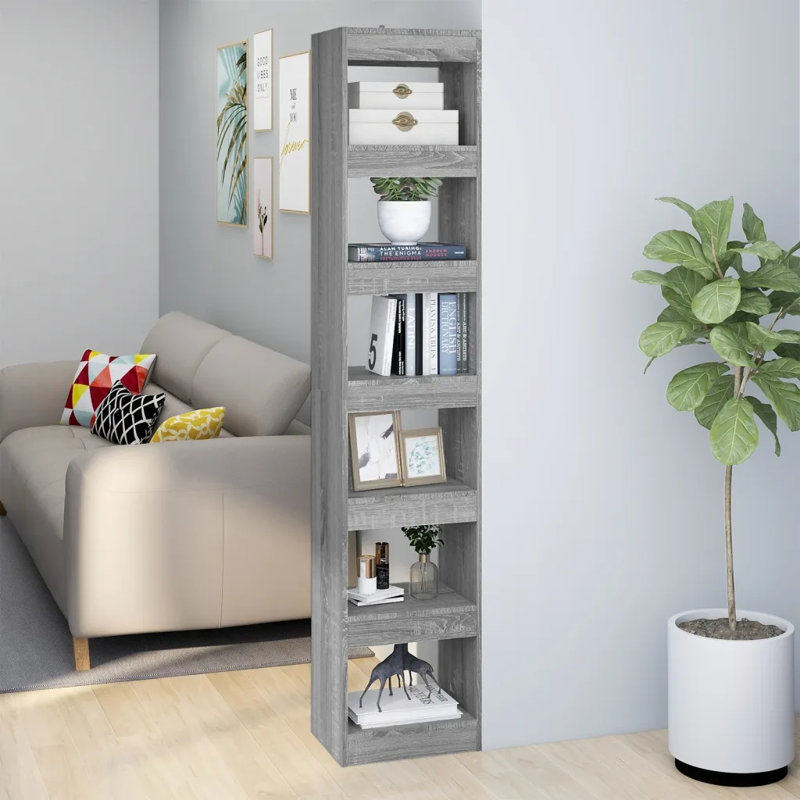 Garneta Bookcase, (4 Shelves) 198cmH x 40cmW x 30cmD, Sonoma Grey
