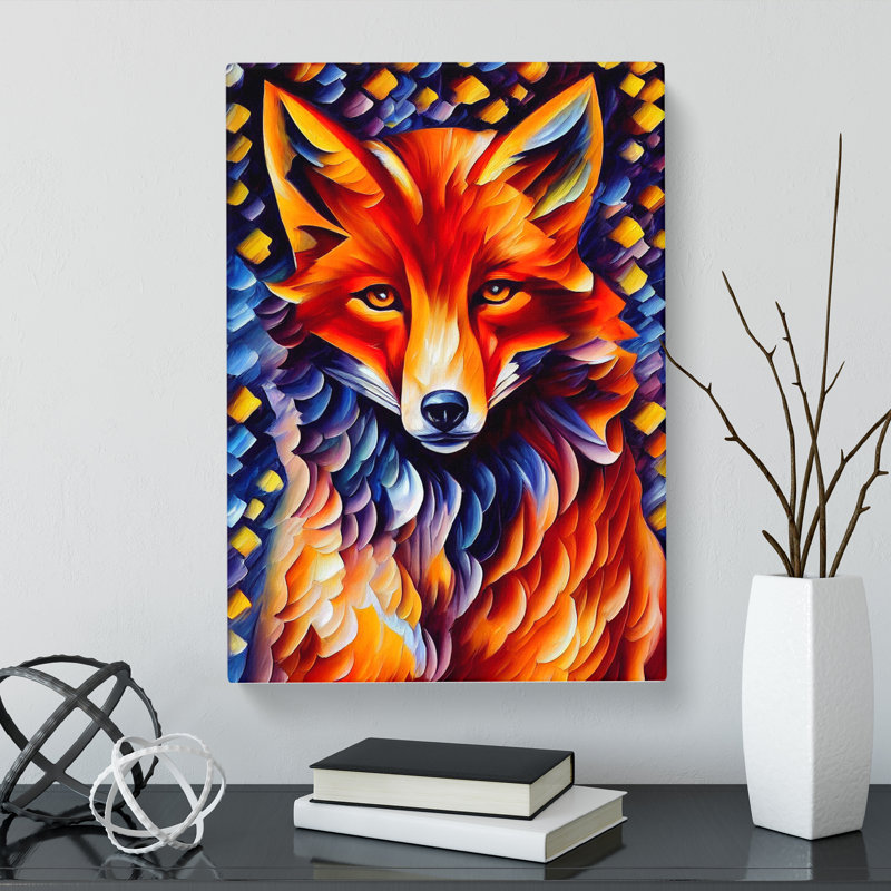 Fox In Colour - Wrapped Canvas, 76cm H x 50cm W x 3cm D