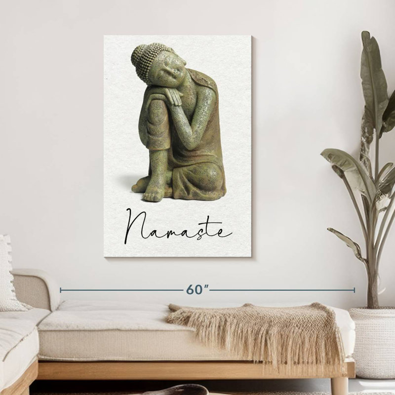 Namaste assis Bouddha sur toile, H 45 po x l 30 po x P 1,25 po
