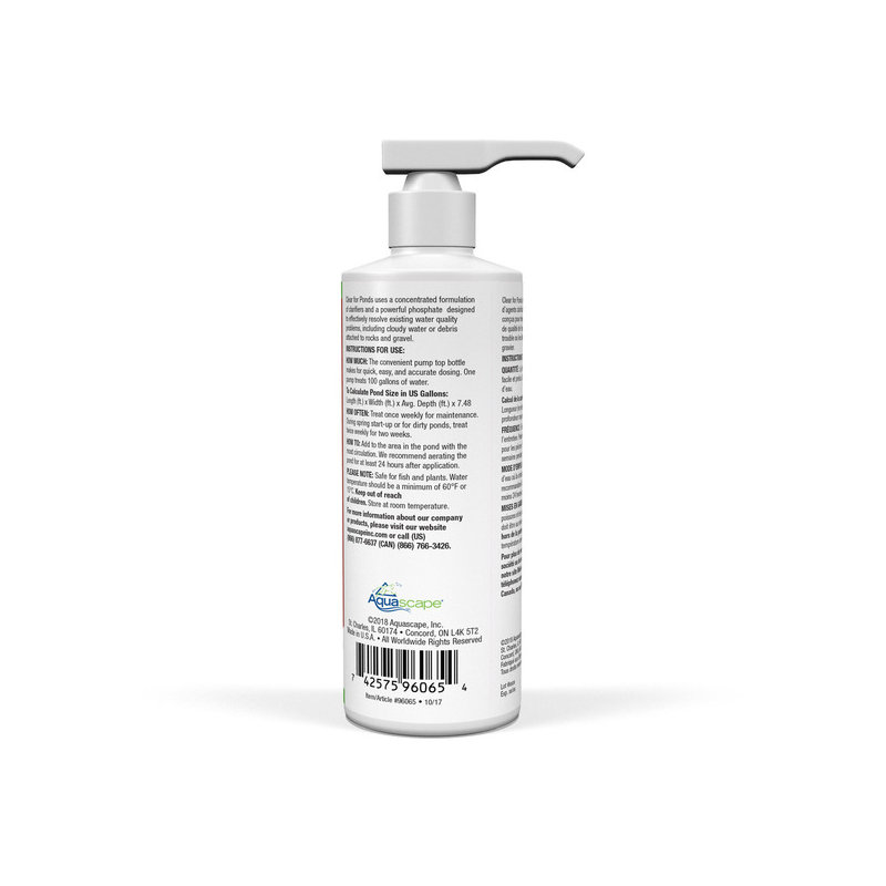 Clear Water Treatment for Ponds, 7" H x 2" W x 3" D