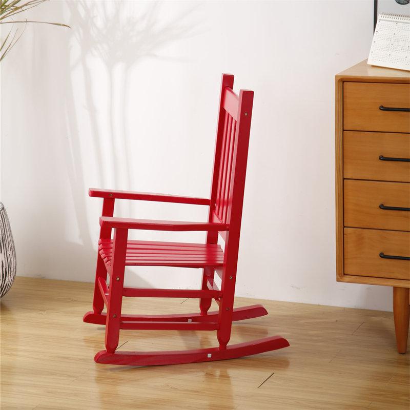Jareena Child's Porch Rocker Rocking Chair Ages 6-10, Red