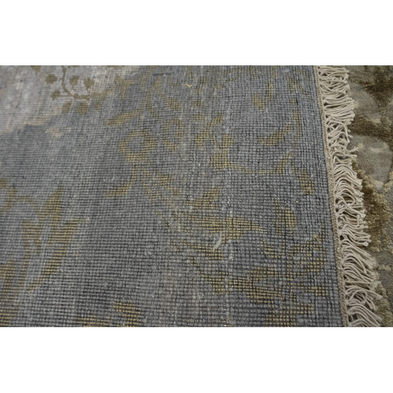 Tapis gris / beige en laine noué à la main Ayr