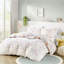 Housse de couette simple avec fonction réversible et motifs floraux en coton colorés et coussin rond