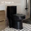 Petite toilette compacte monobloc Nia, conception à double chasse puissante, toilette à économie d'eau avec siège à fermeture en douceur et siège à dégagement rapide
