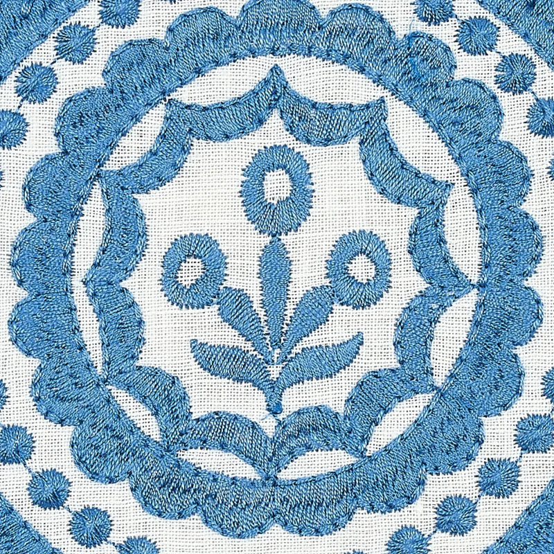 Tissu de broderie en lin Olana, Bleu