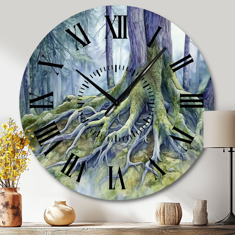 Horloge murale ancienne en métal Roots, Grand