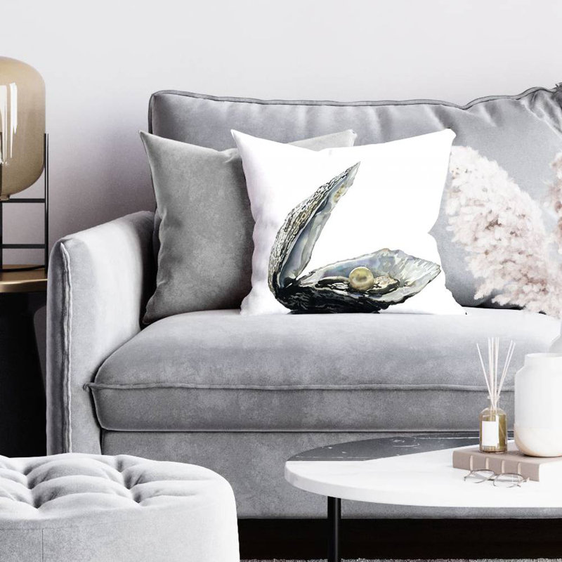 Pearl oyster - 26"x26" Throw pillow cover - Poly twill - Print on demand, No Fill, 26x26