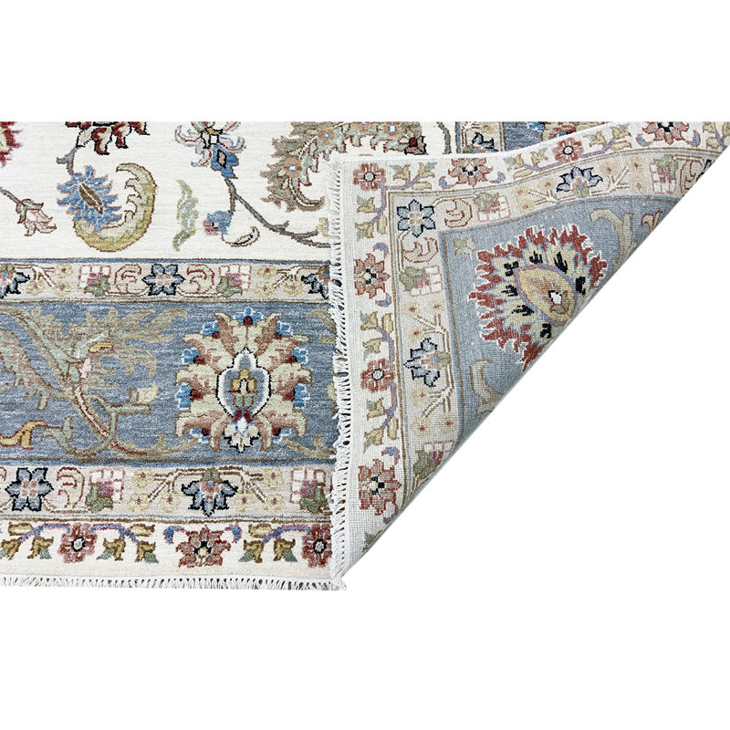 Oriental Area Rug in Beige/Wine/Light Blue, Rectangle 9' x 12'