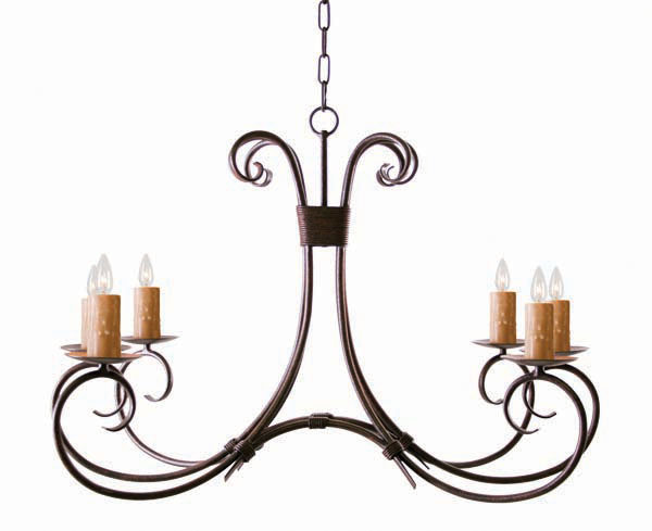 Lustre géométrique 6 lumières Elon, Épice cajun, Hexagone noir