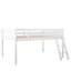 Lit mezzanine bas en bois blanc avec lit mobile pour la chambre à coucher - confortable et sécuritaire